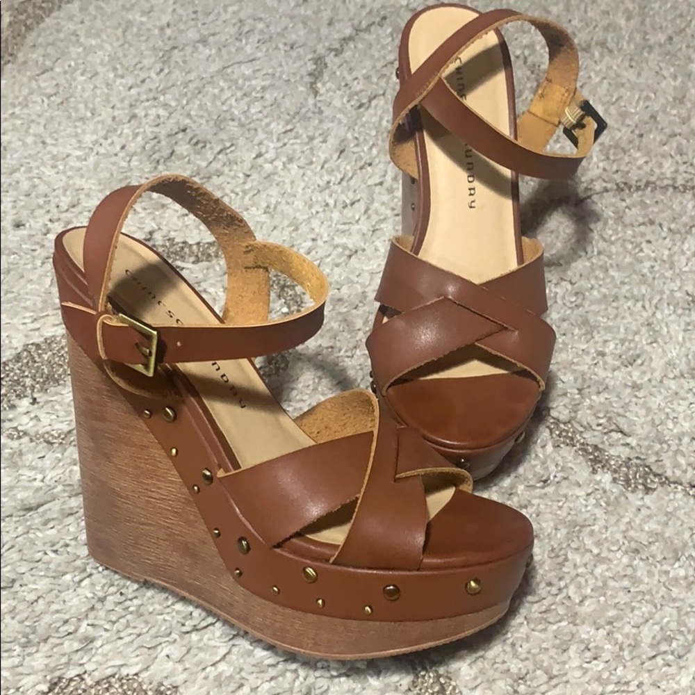 Studded wedge heeled shoes